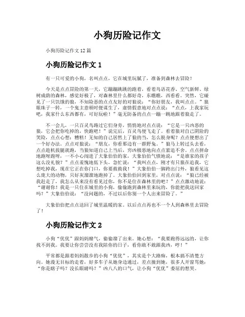 小狗历险记作文