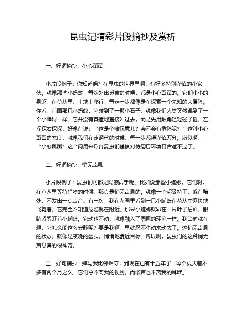 昆虫记精彩片段摘抄及赏析