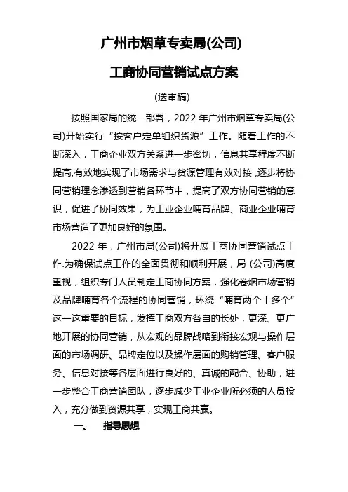 广州市烟草专卖局(公司)协同营销方案
