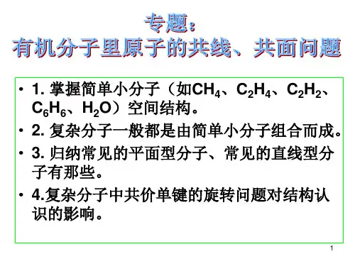 有机分子里原子的共线共面问题 (3)ppt课件