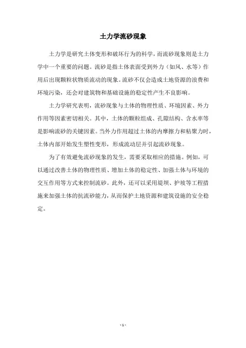 土力学流砂现象