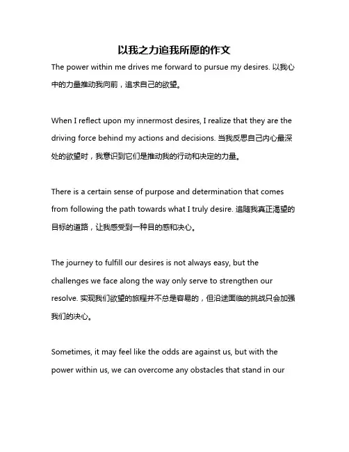 以我之力追我所愿的作文