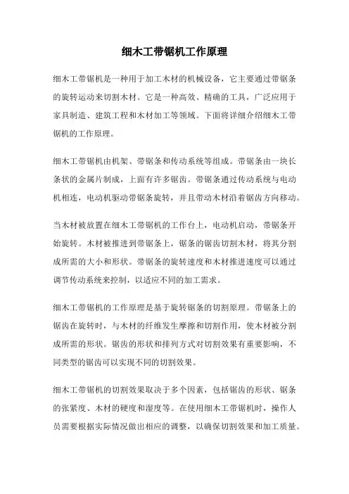 细木工带锯机工作原理