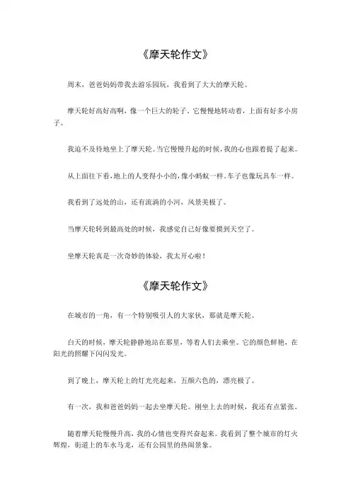 摩天轮作文300字三年级