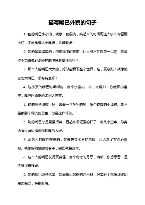 描写嘴巴外貌的句子