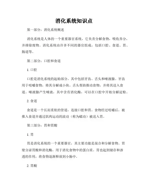 消化系统知识点