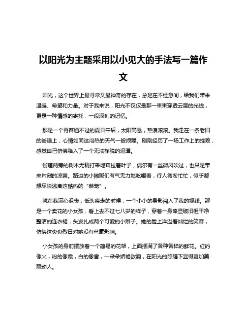 以阳光为主题采用以小见大的手法写一篇作文