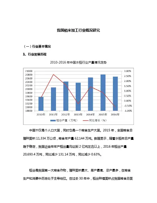 我国稻米加工行业概况研究
