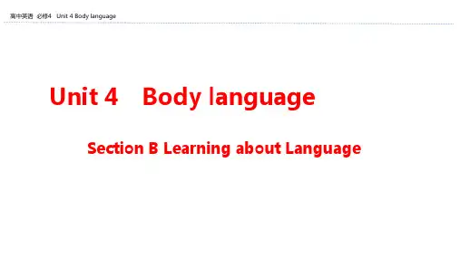 必修4Unit4BodylanguageSectionB动词ing作定语和状语教学课件