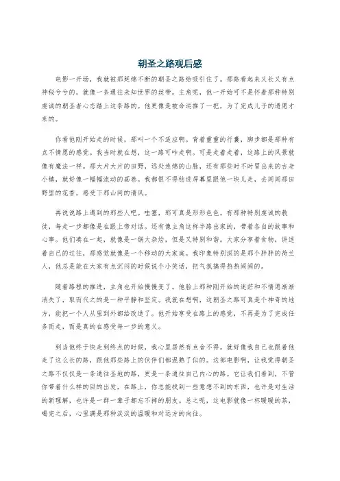 朝圣之路观后感