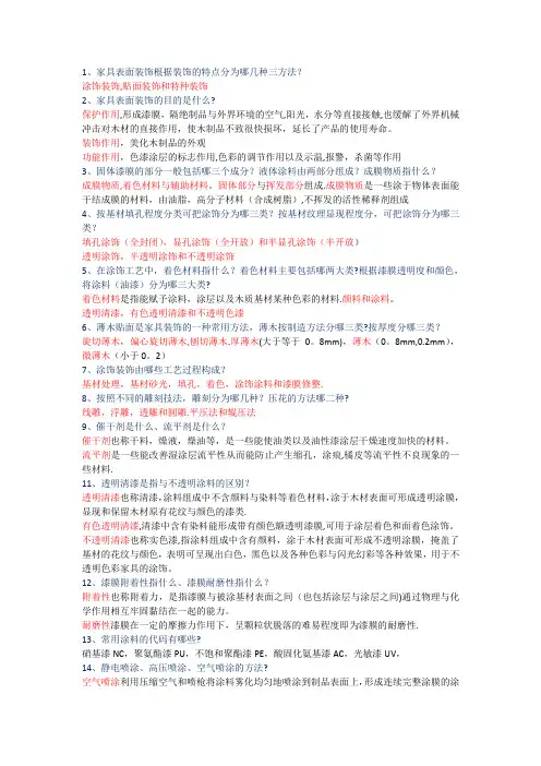 家具表面装饰思考题33