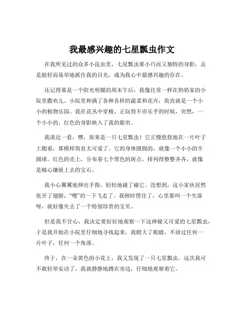我最感兴趣的七星瓢虫作文