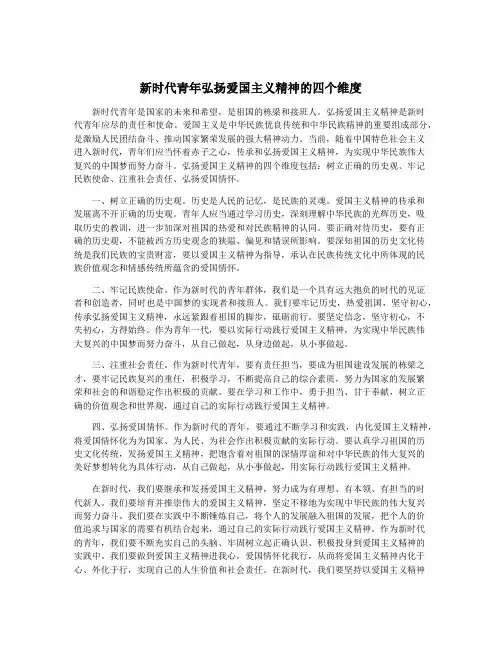 新时代青年弘扬爱国主义精神的四个维度