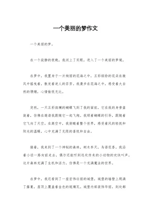 一个美丽的梦作文