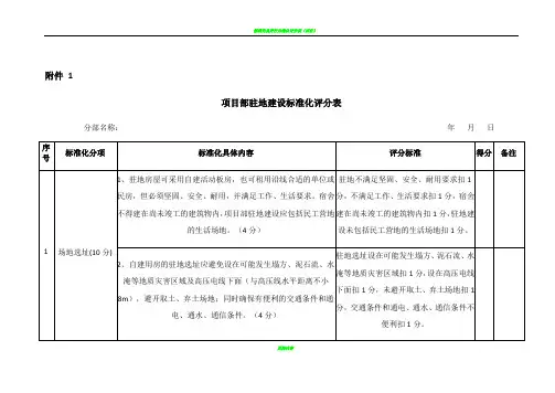 标准化评分验收表格