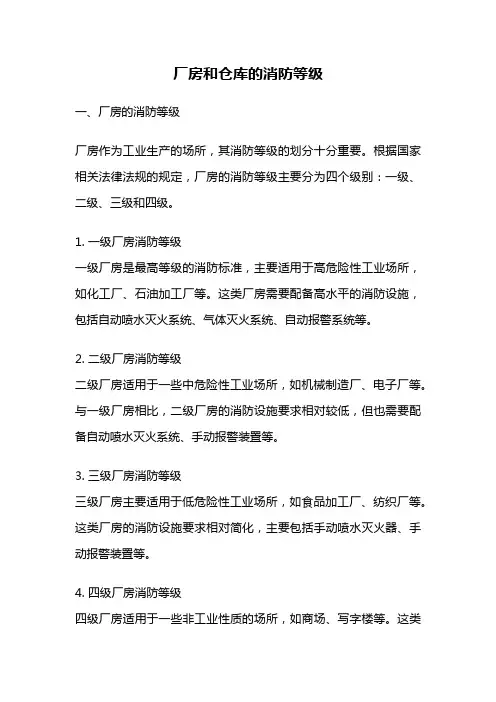 厂房和仓库的消防等级
