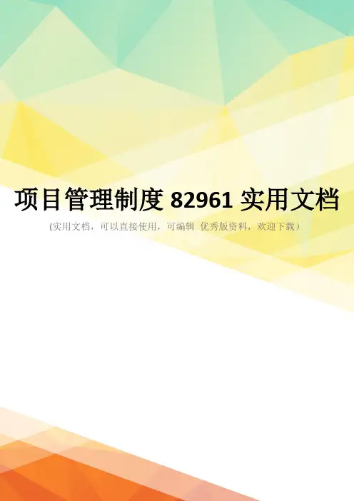 项目管理制度82961实用文档