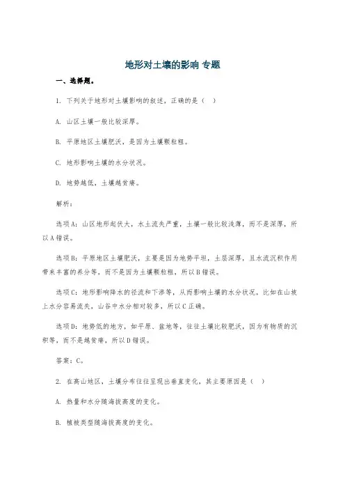 地形对土壤的影响 专题