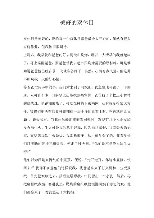 初二叙事美好的双休日