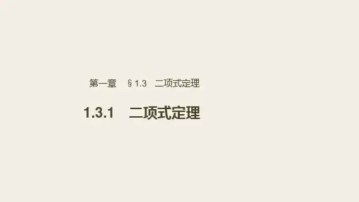 高中数学选修2-3优质课件：1.3.1 二项式定理