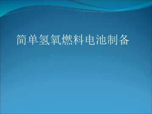 简单氢氧燃料电池制备