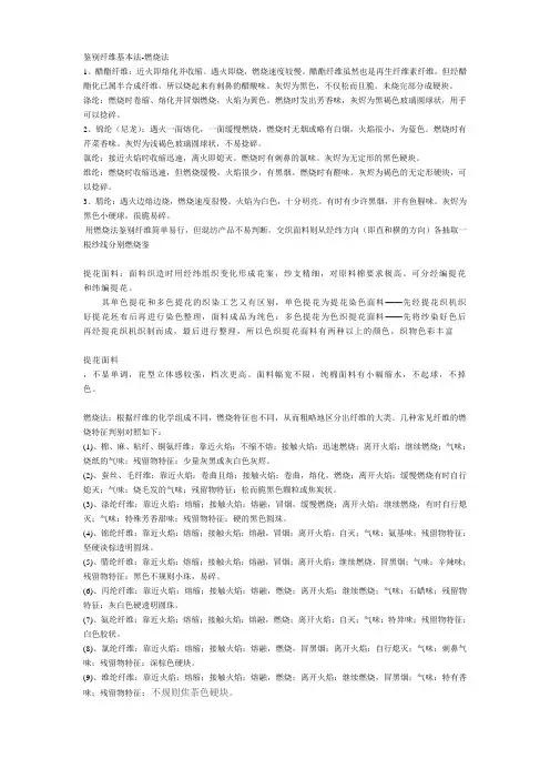 鉴别纤维基本法-燃烧法