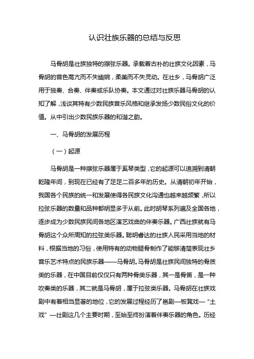 认识壮族乐器的总结与反思