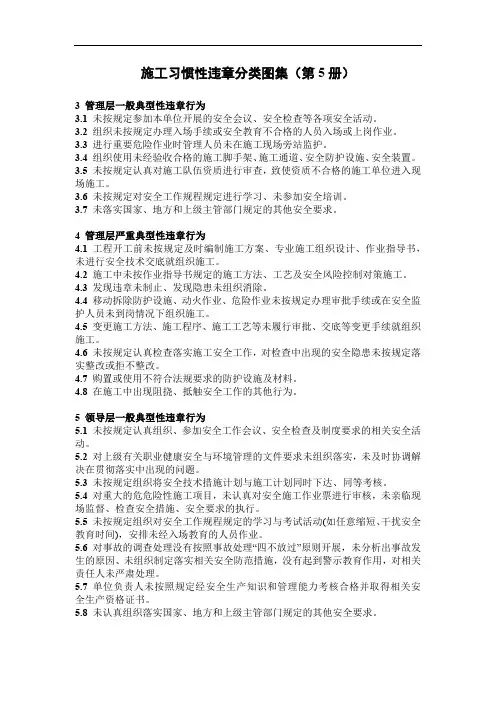 施工习惯性违章分类图集(第5册)