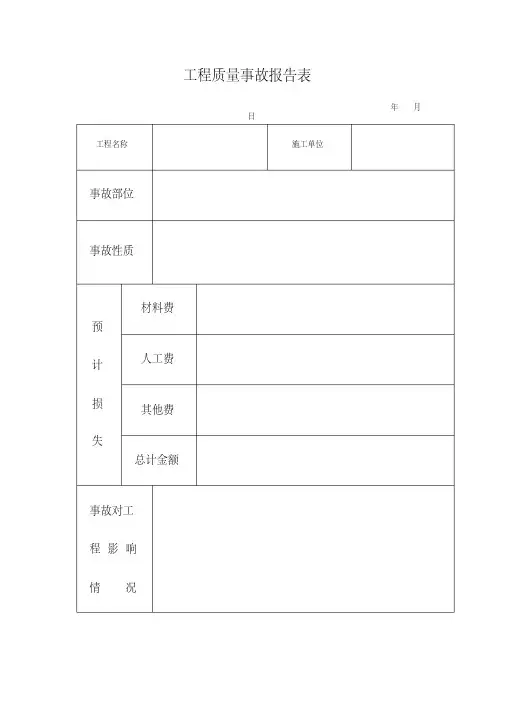 工程质量事故报告表
