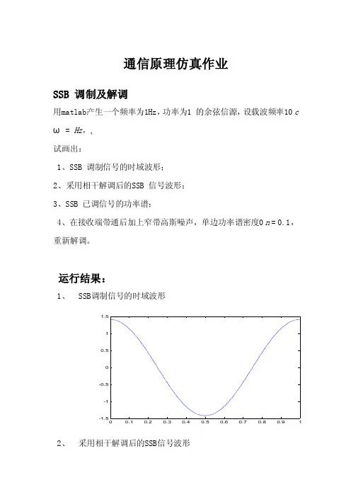 SSB_调制及解调