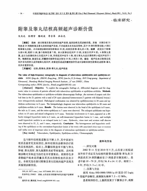 附睾及睾丸结核高频超声诊断价值