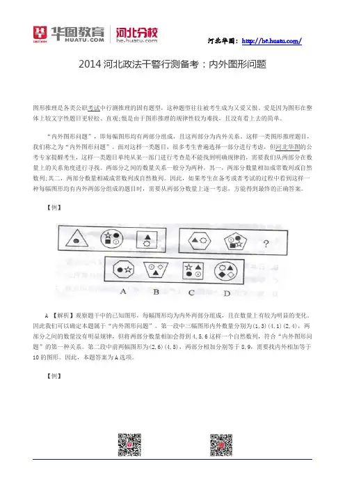 2014河北政法干警行测备考：内外图形问题