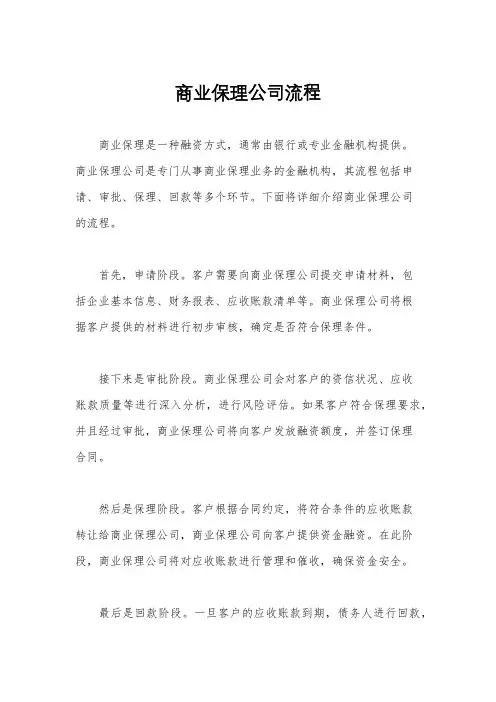 商业保理公司流程