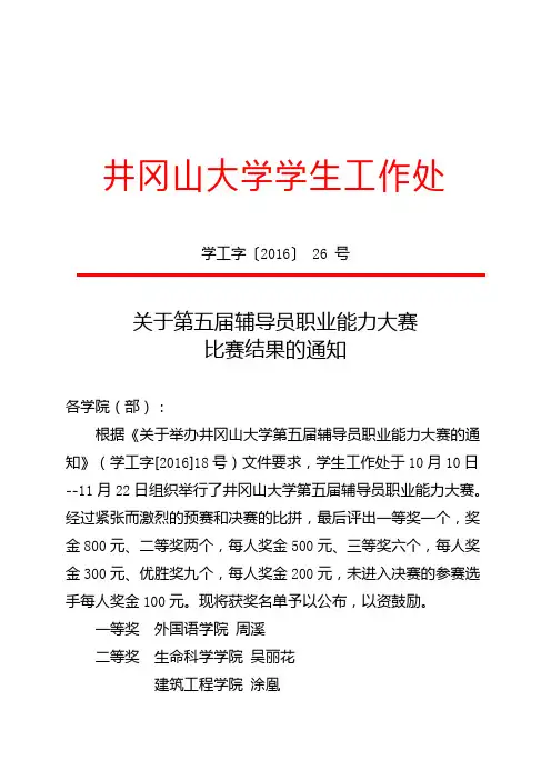 井冈山大学学生工作处