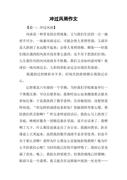 冲过风雨作文