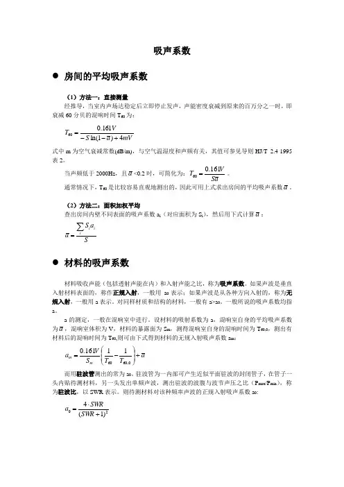 吸声系数