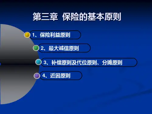 《保险原理与实务》第3章：保险的基本原则PPT课件