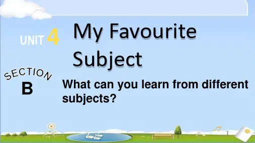 新人教版英语七年级上册课件 Unit4 My Favourite Subject Section B