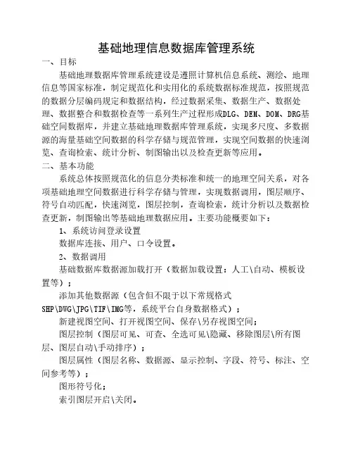 基础地理信息数据库管理系统