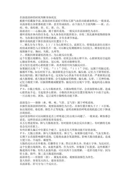 面部刮痧的时候判断身体状况