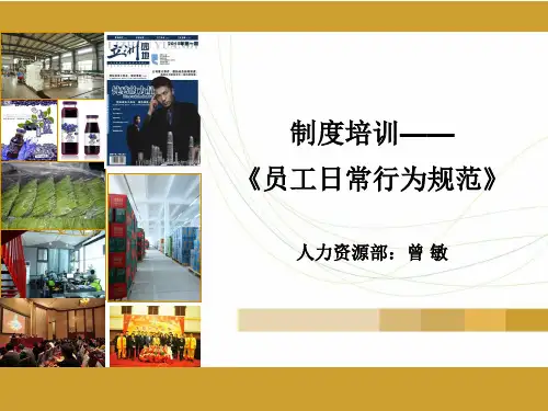 员工日常行为规范培训 ppt课件