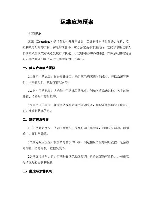 运维应急预案