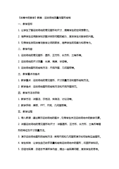 《体育中的数学》教案：运动场地测量与图形绘制