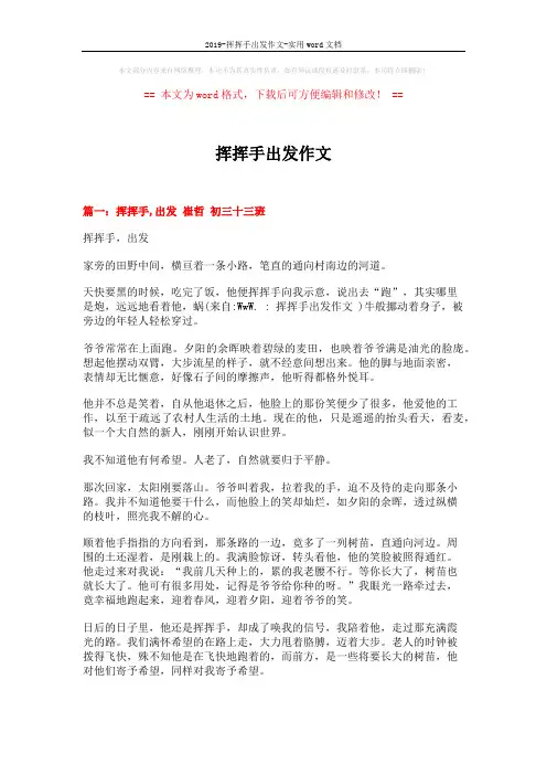 2019-挥挥手出发作文-实用word文档 (10页)