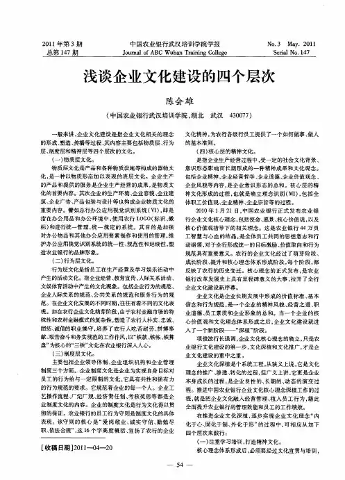 浅谈企业文化建设的四个层次