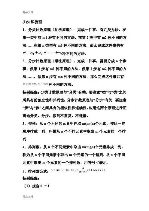 最新排列组合知识总结+经典题型