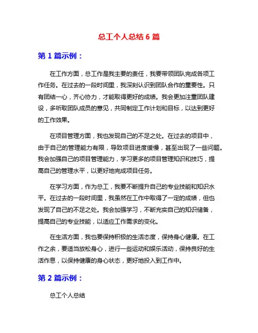 总工个人总结6篇