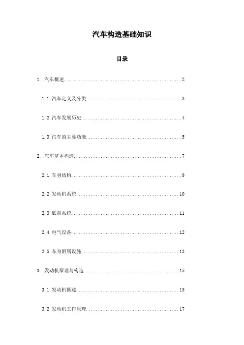 汽车构造基础知识