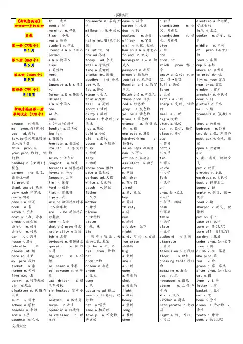 (精排版)《新概念英语》1-4册单词大全(总共3486个)