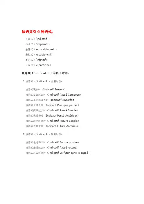 法语共有6种语式